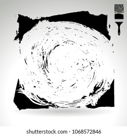 Black brush stroke and texture. Grunge vector abstract hand - painted element. Underline and border design.