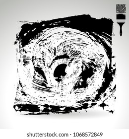 Black brush stroke and texture. Grunge vector abstract hand - painted element. Underline and border design.