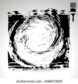 Black brush stroke and texture. Grunge vector abstract hand - painted element. Underline and border design.