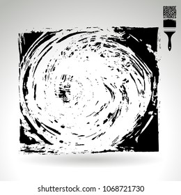 Black brush stroke and texture. Grunge vector abstract hand - painted element. Underline and border design.