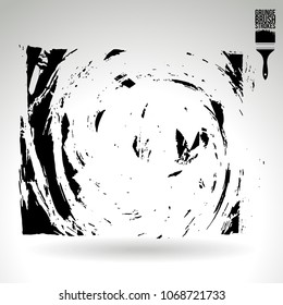 Black brush stroke and texture. Grunge vector abstract hand - painted element. Underline and border design.