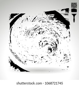 Black brush stroke and texture. Grunge vector abstract hand - painted element. Underline and border design.
