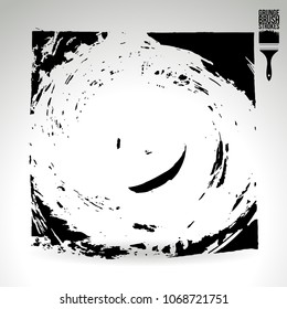Black brush stroke and texture. Grunge vector abstract hand - painted element. Underline and border design.