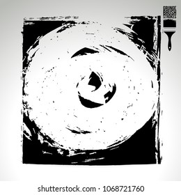 Black brush stroke and texture. Grunge vector abstract hand - painted element. Underline and border design.