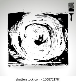 Black brush stroke and texture. Grunge vector abstract hand - painted element. Underline and border design.