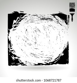 Black brush stroke and texture. Grunge vector abstract hand - painted element. Underline and border design.