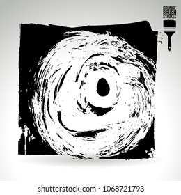 Black brush stroke and texture. Grunge vector abstract hand - painted element. Underline and border design.