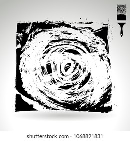 Black brush stroke and texture. Grunge vector abstract hand - painted element. Underline and border design.