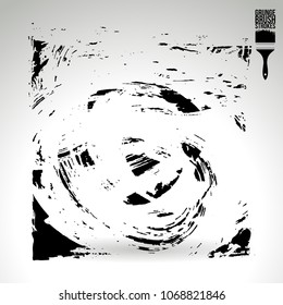 Black brush stroke and texture. Grunge vector abstract hand - painted element. Underline and border design.
