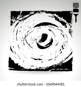 Black brush stroke and texture. Grunge vector abstract hand - painted element. Underline and border design.