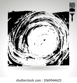 Black brush stroke and texture. Grunge vector abstract hand - painted element. Underline and border design.