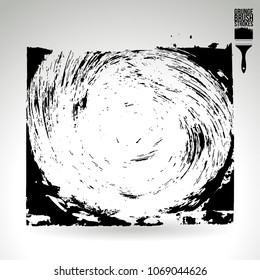 Black brush stroke and texture. Grunge vector abstract hand - painted element. Underline and border design.