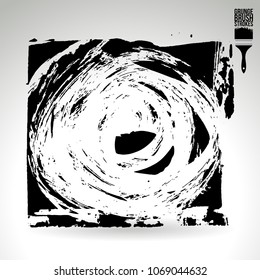Black brush stroke and texture. Grunge vector abstract hand - painted element. Underline and border design.