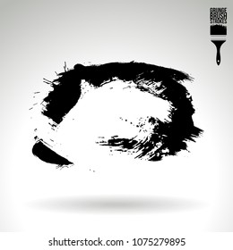 Black brush stroke and texture. Grunge vector abstract hand - painted element. Underline and border design.