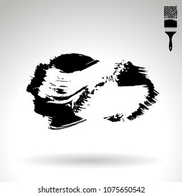 Black brush stroke and texture. Grunge vector abstract hand - painted element. Underline and border design.