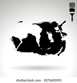 Black brush stroke and texture. Grunge vector abstract hand - painted element. Underline and border design.