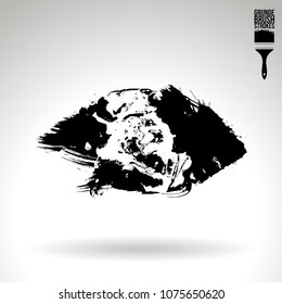 Black brush stroke and texture. Grunge vector abstract hand - painted element. Underline and border design.
