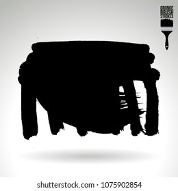 Black brush stroke and texture. Grunge vector abstract hand - painted element. Underline and border design.