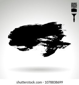 Black brush stroke and texture. Grunge vector abstract hand - painted element. Underline and border design.