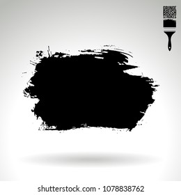 Black brush stroke and texture. Grunge vector abstract hand - painted element. Underline and border design.