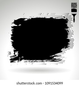 Black brush stroke and texture. Grunge vector abstract hand - painted element. Underline and border design.