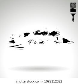 Black brush stroke and texture. Grunge vector abstract hand - painted element. Underline and border design.