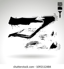 Black brush stroke and texture. Grunge vector abstract hand - painted element. Underline and border design.