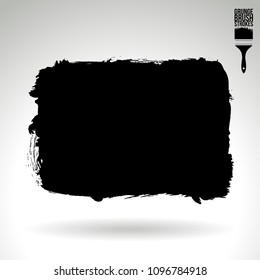 Black brush stroke and texture. Grunge vector abstract hand - painted element. Underline and border design.
