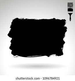 Black brush stroke and texture. Grunge vector abstract hand - painted element. Underline and border design.