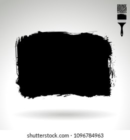 Black brush stroke and texture. Grunge vector abstract hand - painted element. Underline and border design.