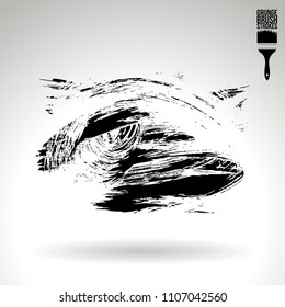 Black brush stroke and texture. Grunge vector abstract hand - painted element. Underline and border design.
