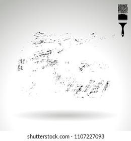 Black brush stroke and texture. Grunge vector abstract hand - painted element. Underline and border design.