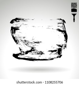 Black brush stroke and texture. Grunge vector abstract hand - painted element. Underline and border design.