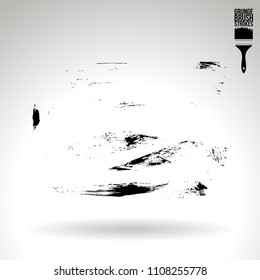 Black brush stroke and texture. Grunge vector abstract hand - painted element. Underline and border design.