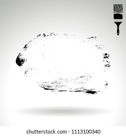Black brush stroke and texture. Grunge vector abstract hand - painted element. Underline and border design.