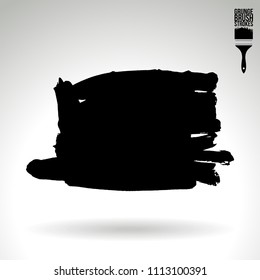 Black brush stroke and texture. Grunge vector abstract hand - painted element. Underline and border design.