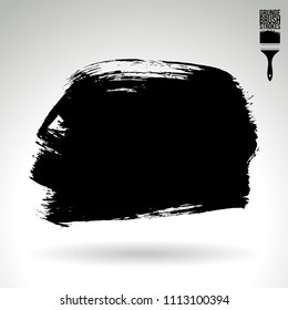 Black brush stroke and texture. Grunge vector abstract hand - painted element. Underline and border design.