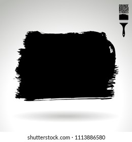 Black brush stroke and texture. Grunge vector abstract hand - painted element. Underline and border design.