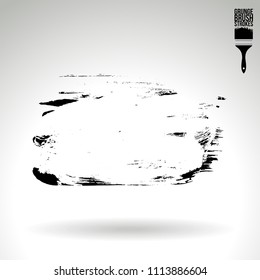 Black brush stroke and texture. Grunge vector abstract hand - painted element. Underline and border design.