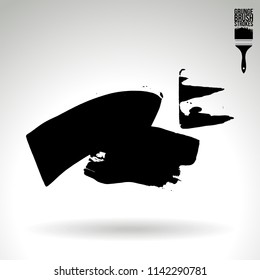 Black brush stroke and texture. Grunge vector abstract hand - painted element. Underline and border design.