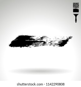 Black brush stroke and texture. Grunge vector abstract hand - painted element. Underline and border design.