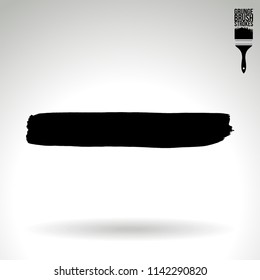 Black brush stroke and texture. Grunge vector abstract hand - painted element. Underline and border design.