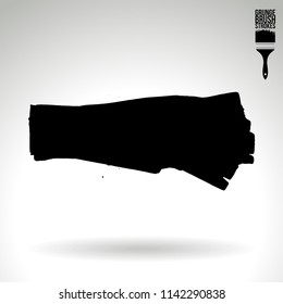 Black brush stroke and texture. Grunge vector abstract hand - painted element. Underline and border design.