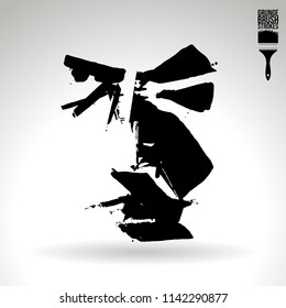 Black brush stroke and texture. Grunge vector abstract hand - painted element. Underline and border design.