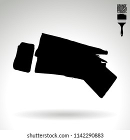 Black brush stroke and texture. Grunge vector abstract hand - painted element. Underline and border design.