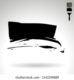 Black brush stroke and texture. Grunge vector abstract hand - painted element. Underline and border design.