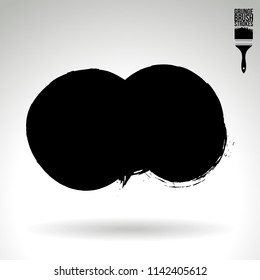 Black brush stroke and texture. Grunge vector abstract hand - painted element. Underline and border design.