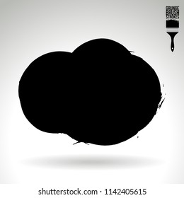 Black brush stroke and texture. Grunge vector abstract hand - painted element. Underline and border design.