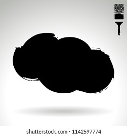 Black brush stroke and texture. Grunge vector abstract hand - painted element. Underline and border design.
