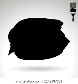 Black brush stroke and texture. Grunge vector abstract hand - painted element. Underline and border design.